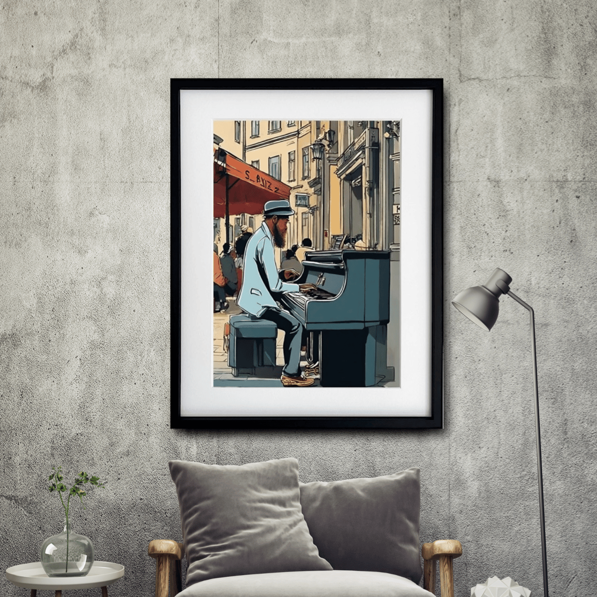 Street Musician｜街角のピアノと大人の渋さを描くジャズアート