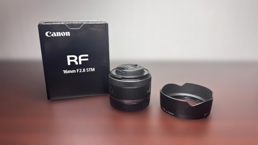 【美品】Canon RF16mm F2.8 STM（JJC製フード・元箱付き） Amazon | JJC EW-65C 可逆式 レンズフード Canon RF 16mm F2.8 STM