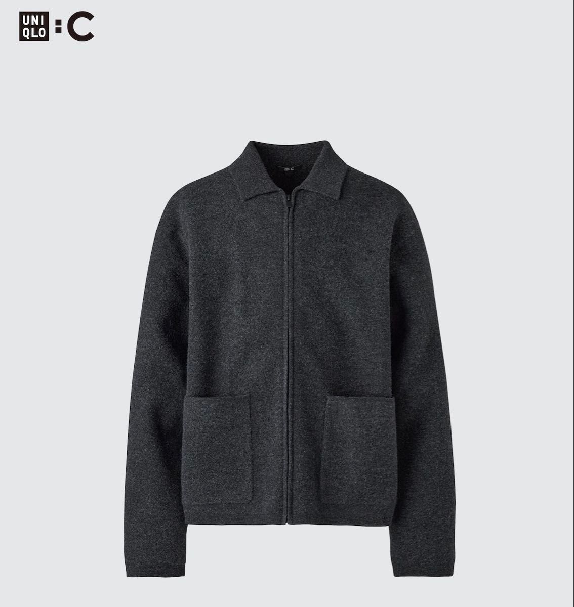 ユニクロC ニットフルジップジャケット ダークグレー UNIQLO C｜Yahoo